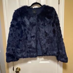 Forever 21 Midnight Blue Y2K Faux Fur Babygirl Bunny Jacket